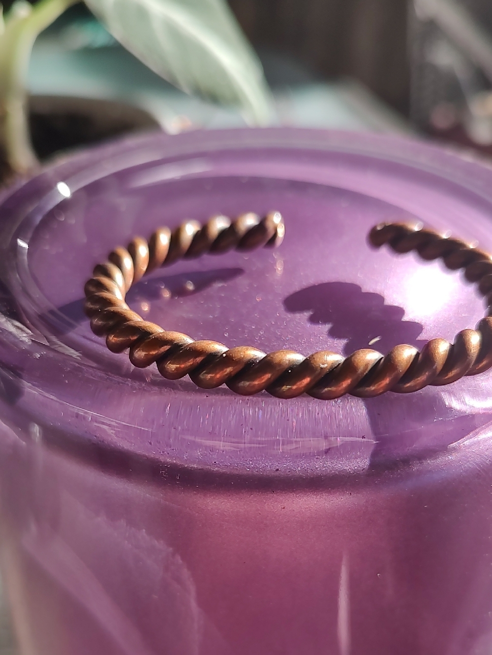 Twisted Copper-Color Open Cuff Bracelet - Women Jewelry